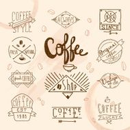 Vintage retro coffee labels