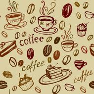 Coffee Background Vector Seamless Pattern N2