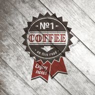 Vintage retro coffee vector labels on the old wood texture N6