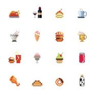 Food and Drinks Pixel Icons