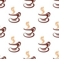 Seamless background pattern of steaming coffee