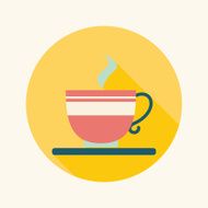 coffee flat icon with long shadow N14