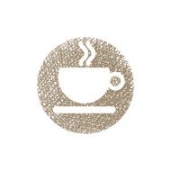 Cup of coffee icon with hand drawn lines texture N2