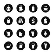 Beverage Icons Set 4 - Black Circle Series