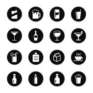 Beverage Icons Set 3 - Black Circle Series