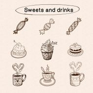 Sweets and drinks collection