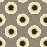 seamless vector pattern with cups and coffee beans N4