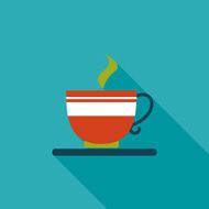 coffee flat icon with long shadow N15