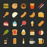 Food icons flat design