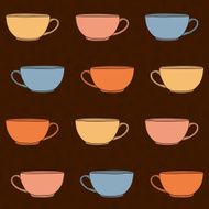 Hand-drawn Tea Cups Illustration Seamless vector pattern