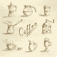 Hand drawn coffee sketch