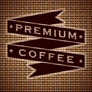Vintage Coffee Label on Burlap N3