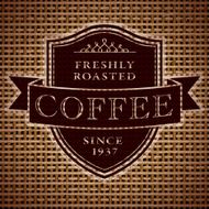 Vintage Coffee Label on Burlap N4