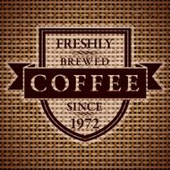 Vintage Coffee Label on Burlap N5