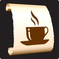 cup of coffee on paper scroll