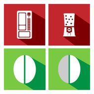 Flat icons vending machines and coffee bean