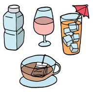 vector set of beverage N4