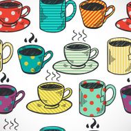 Coffee break colorful tiling background