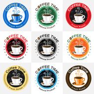 Set of retro coffee badge label logo design N2