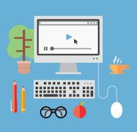 Desktop computer and objects