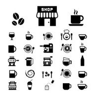 cup and coffee icon set N6