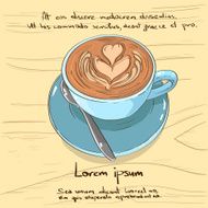 Coffe Cup Flower Shape Hand Draw Sketch Logo