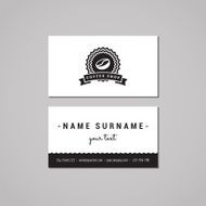 Coffee shop business card design concept Logo-badge with coffee bean N2