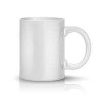 Realistic classic white cup