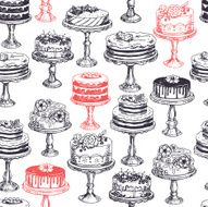 Cakes seamless pattern Vector illustration