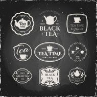 Vector Illustration on blackboard with logo theme tea