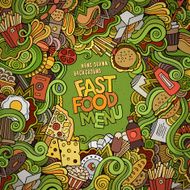 Fast food doodles elements frame background N2