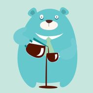 Mr Bear drinks coffee too much
