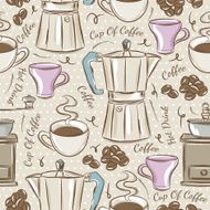 Background with coffee set