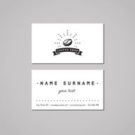 Coffee shop business card design concept Logo with coffee bean N2