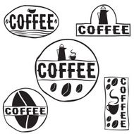 Set of vintage retro coffee labels N5