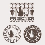 prisoner coffee concept vector design template