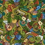 Seamless tea doodles abstract pattern N4