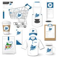 Set of corporate identity cart uniform flyer shirt package