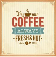 Vintage coffee poster with grunge effects N3