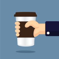 coffee glass in hand cartoon