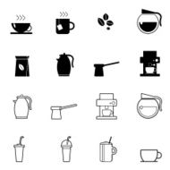 coffee and tea icons set vector illustration