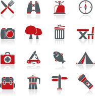 Camping tourism and travel icons N3