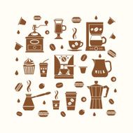 Coffee icons set N14