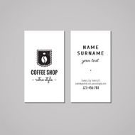 Coffee shop business card design concept Logo with coffee bean N3