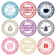 coffee set of stamps