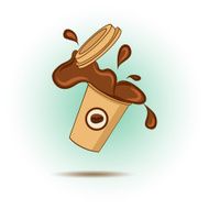 Coffee split from the cup icon