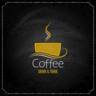 coffee cup chalk label concept menu