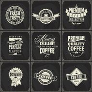 Set of coffee shop sketch labels N3