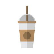 Coffee cup with straw vector illustration