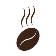 Coffee bean with steam vector illustration